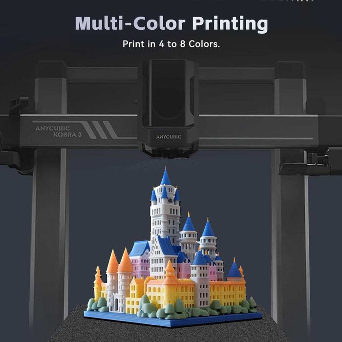 ANYCUBIC Kobra 3 хотенд 3D принтер екструдер V5 J-образна печатаща глава със силиконов чорап 0.4 мм
