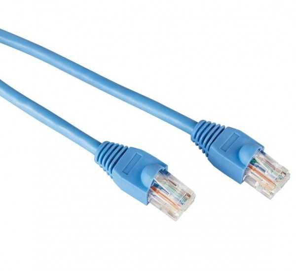 Кабел мрежов, кръгъл, UTP, LAN, RJ45 8pin(м), CAT5E, син, 50m