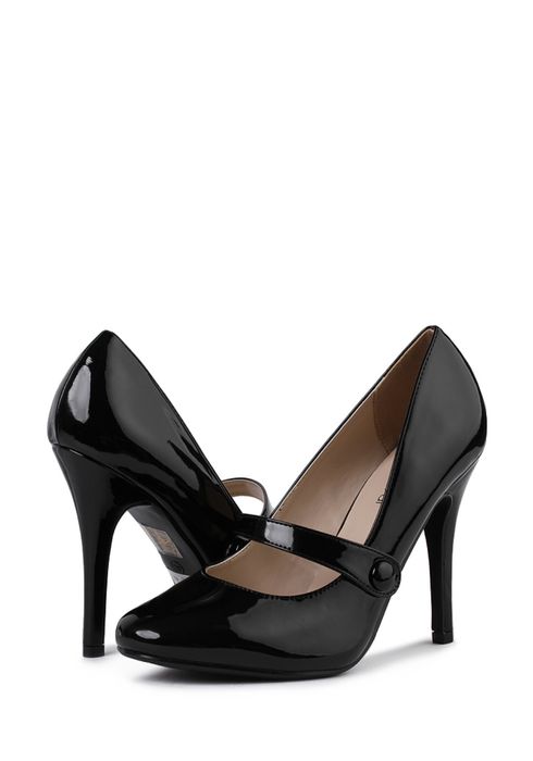 Черный каблуки лакированные