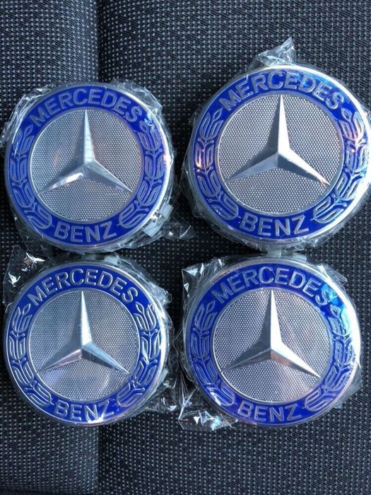 Set Capace Roti/Jante Mercedes Class albastru negru 75mm A C E S CLK