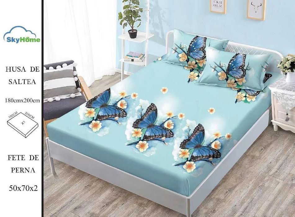 Oferta : trei huse de pat + două fețe de pernă la alegere