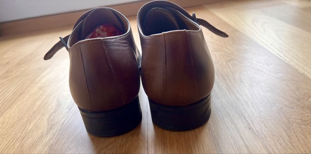 Pantofi Zara Man piele Double Monk Strap mărimea 41 (purtați o dată)