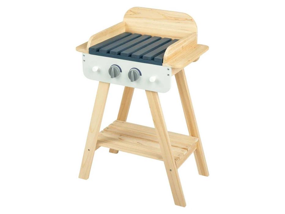 Детска дървена кухня скара Детско дървено барбекю за игра Грил с аксесоари