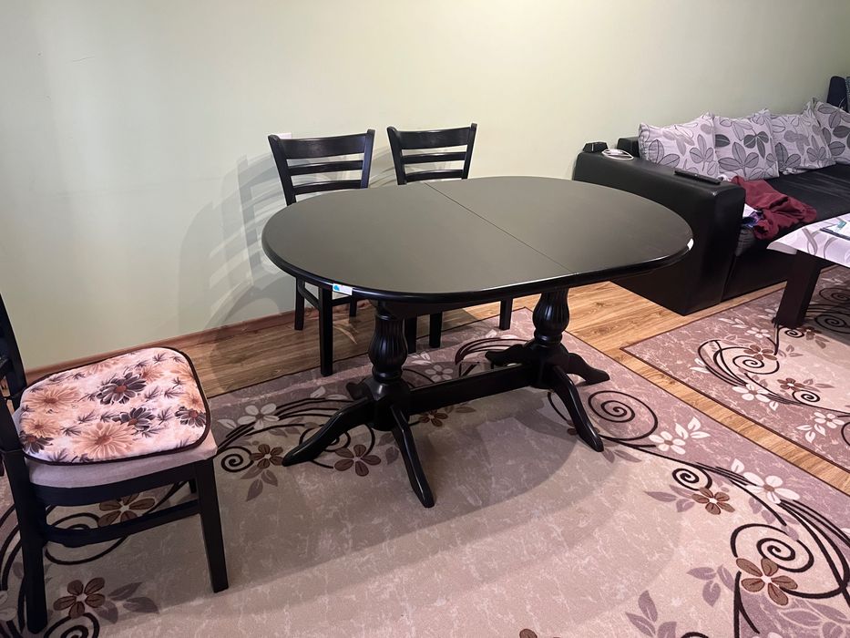 Трапезна маса Денвър стил с пачи крак в комплект със 6 стола