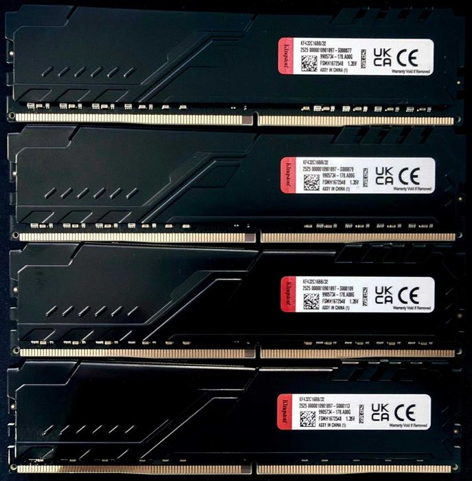 Kit memorii desktop 128GB (4x32GB) Kingston HyperX Fury 3200 MHz