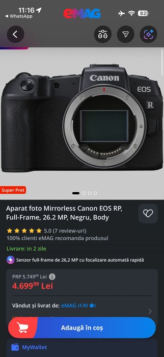 Canon Eos RP + 50mm 1.8 STM + gimbal