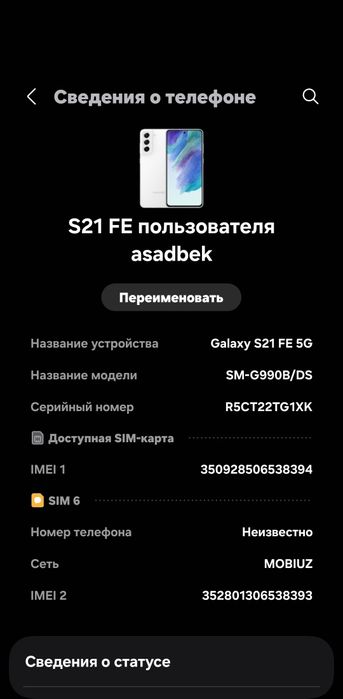 Samsung S 21 Fe.