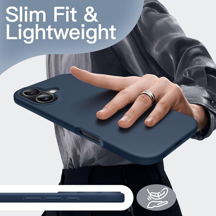 Матов силиконов кейс за apple iphone 17 - тъмно син