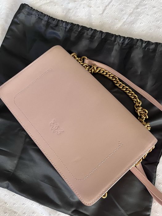 Чанта Pinko бледорозова