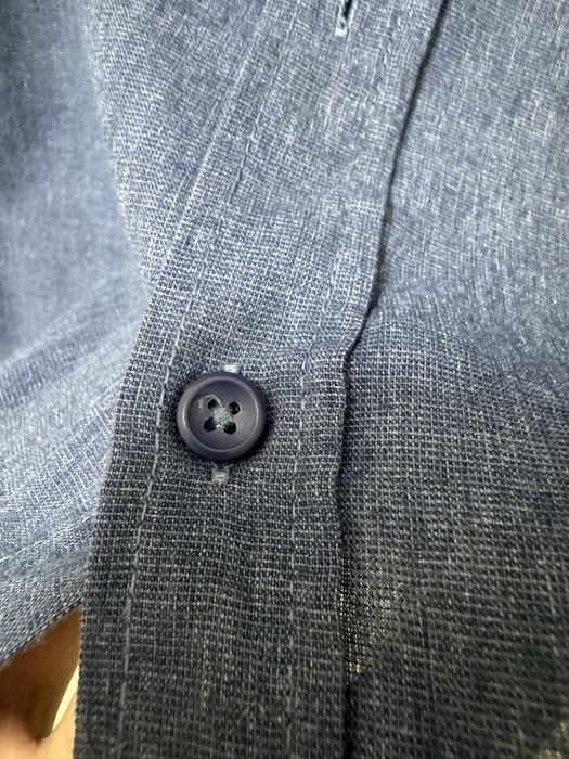 Стильная синяя рубашка, размер M, приталенный крой