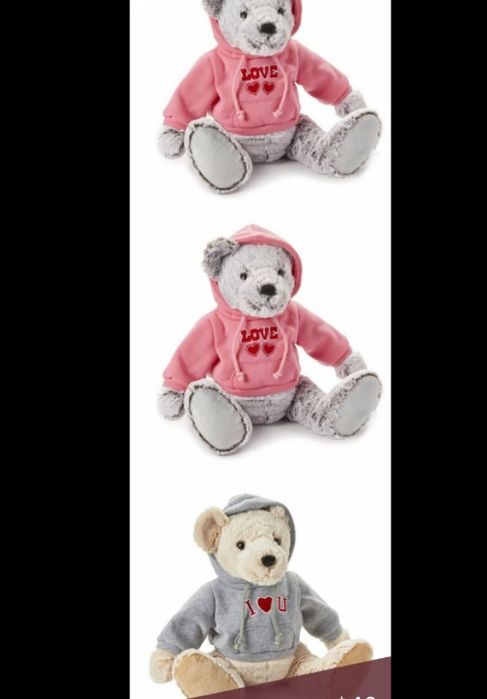 Плюшевый медведь Мышь  17 см в розовом худи
