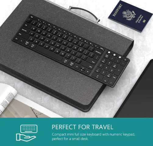 Безжична клавиатура Seenda SK64B-2, ултратънка клавиатура 2.4G