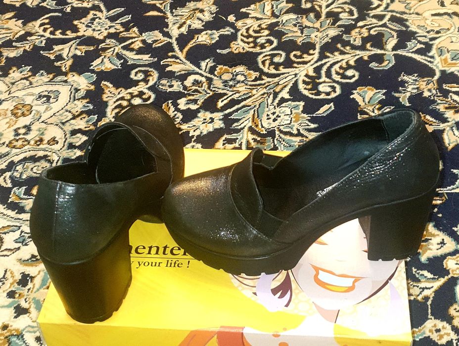 Pantofi/Botine piele naturala cu platforma/talpa groasa