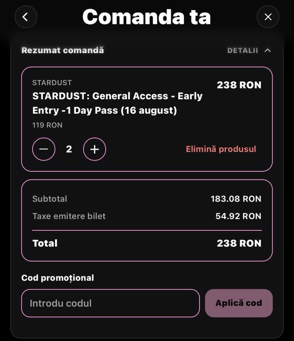 2 Bilete stardust nibiru