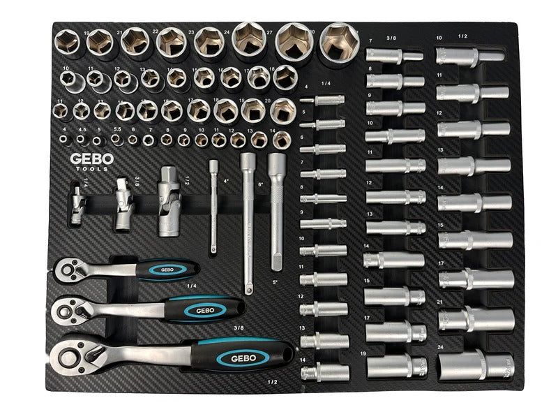 Професионален комплект gebo tools с 81 части - модул за шкаф с дълги и