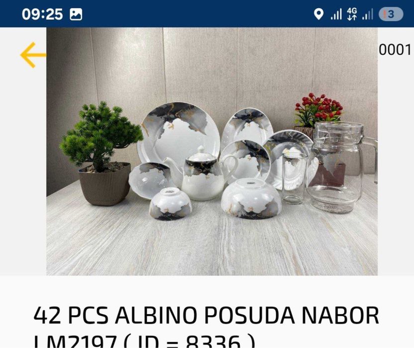 Idish nabor 42 pcs bayramga zoʻr sovgʻa