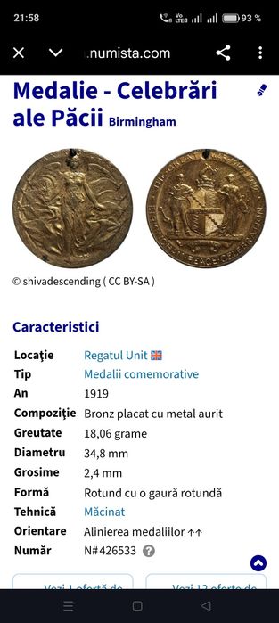 Medalie UK Sfârșitul Războiului