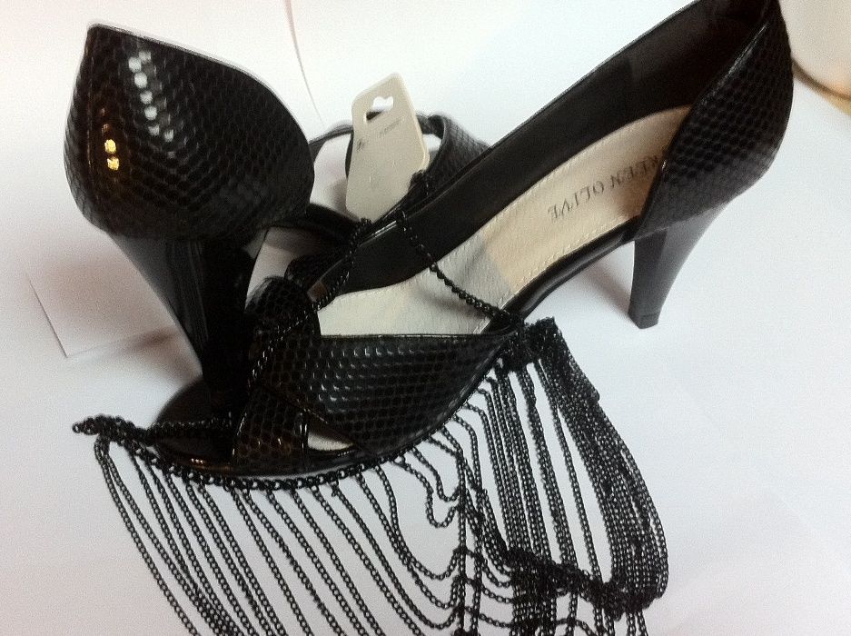 Черни дамски летни обувки + подарък колие