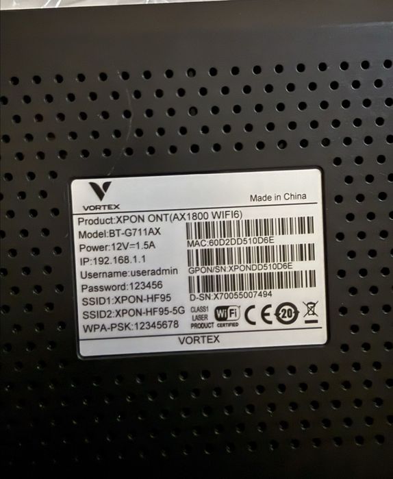 Продаётся WiFi 6 Vortex 5G