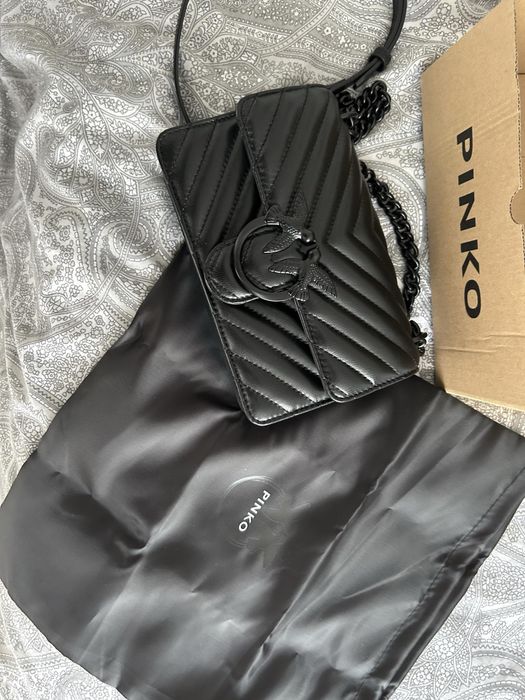 Чанта PINKO love one mini sheep nappa chevron