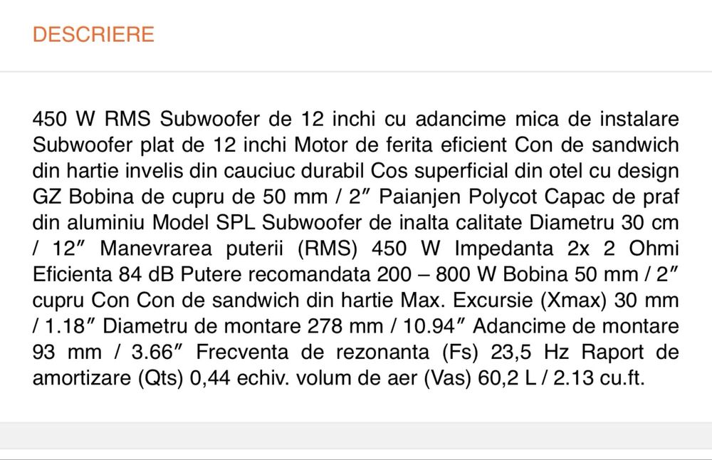 Subwoofer auto Plat Ground Zero GZRW