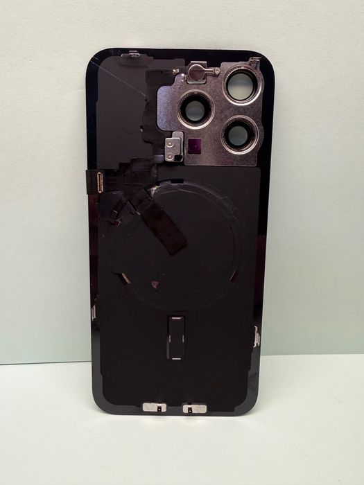 Sticla capac carcasa spate compatibila iPhone 15 Pro Max Black Negru