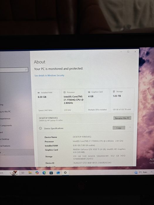 Vand laptop OMEN i7 gen 7