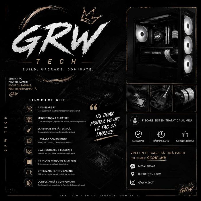 Servicii PC Gaming – Asamblare, Mentenanță, Upgrade & Diagnosticare
