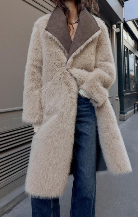 Palton blana Zara Winter Collection