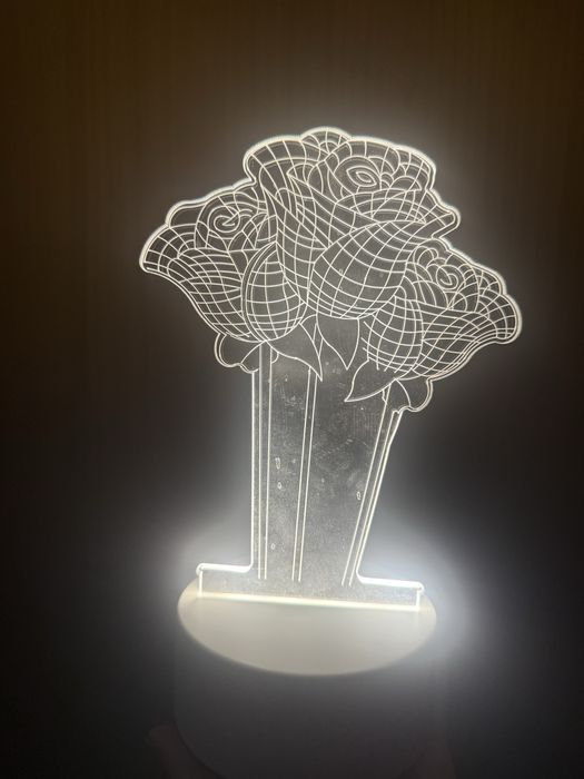 Нова 3d лампа на цветя