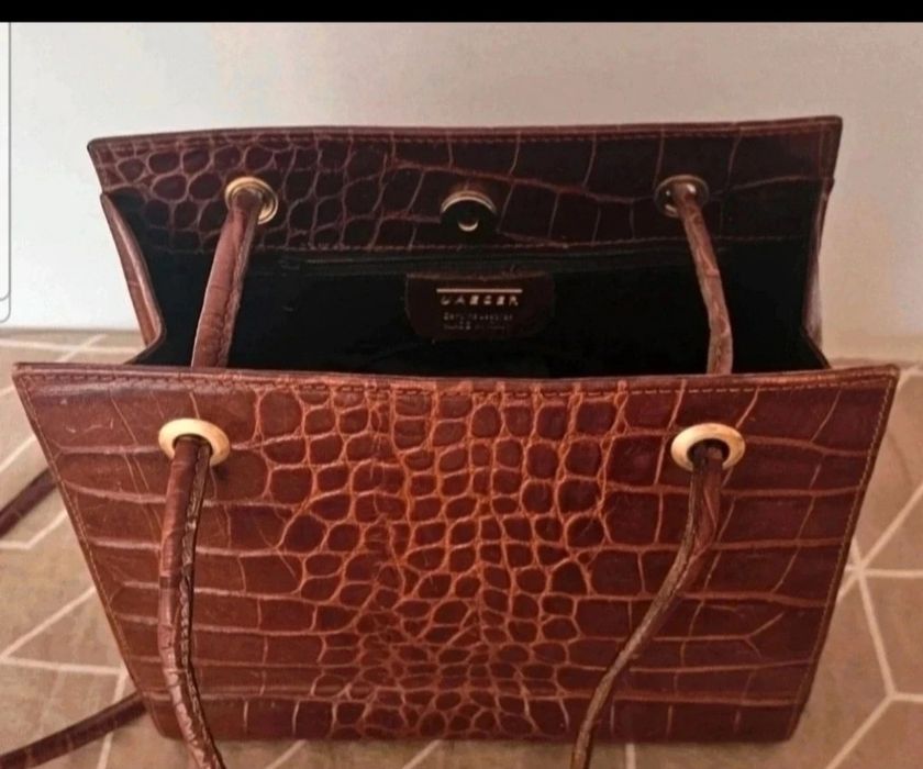 Geantă damă din piele naturala Made in Italy model croco