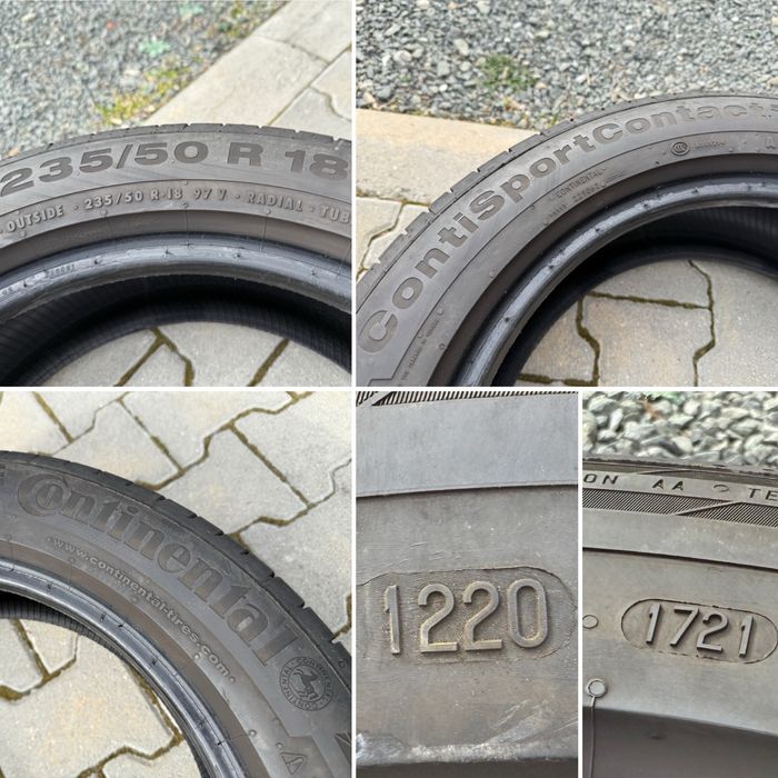 4бр. Летни Гуми С Борд 235/50R/18 -CONTINENTAL- DOT:1220- 3.9мм.
