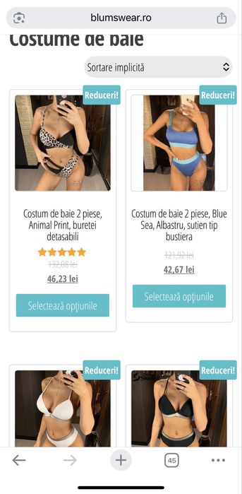Lichidare stoc costume de baie si seturi fitness dama. Toate noi si cu eticheta. 30 RON costumul de baie si 60 RON setul fitness dama.