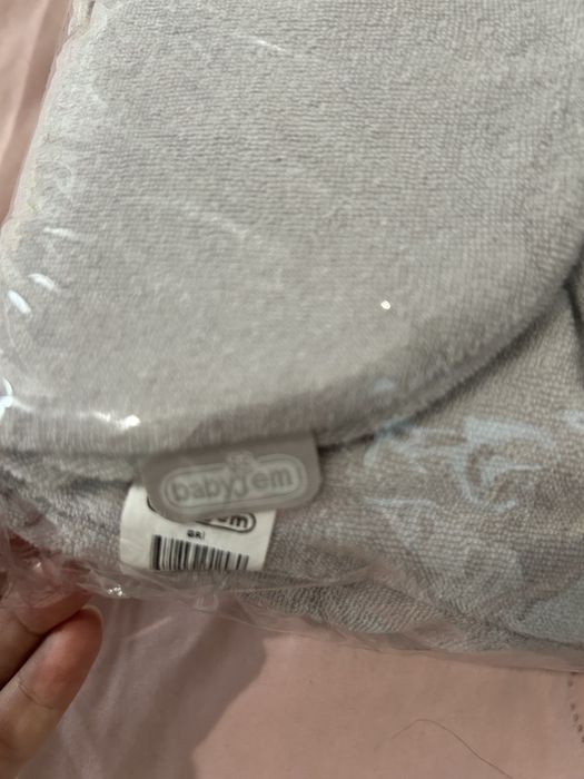 Хавлиена подложка за столче за кола BabyJem - С лумбална опора, сива