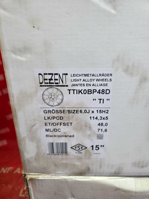 Jante Aliaj 5x114.3 15'' TOYOTA AURIS - 6J ET 48 NOI