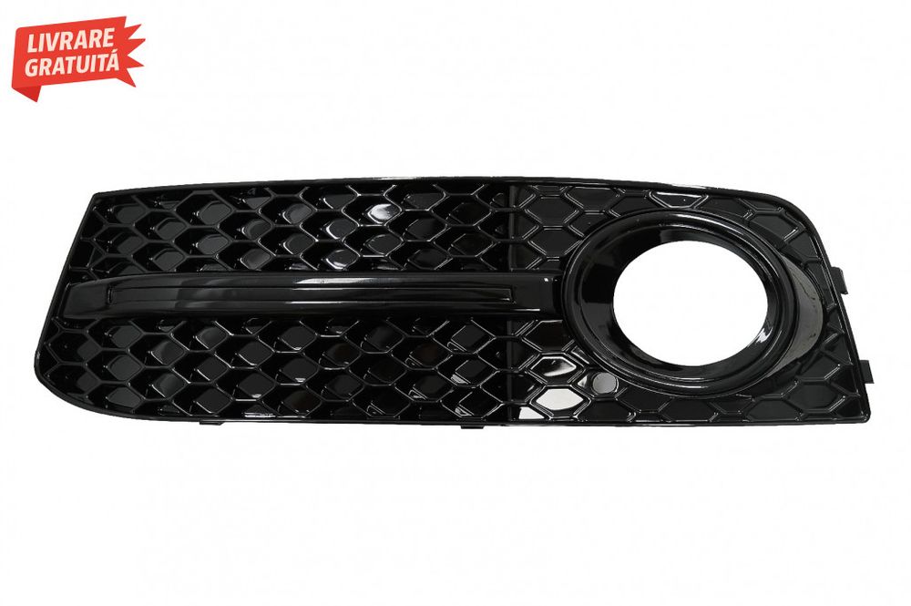 Grile Laterale Bara Fata AUDI A4 B8 8K (2007-2011) S4 Design Negru Luc