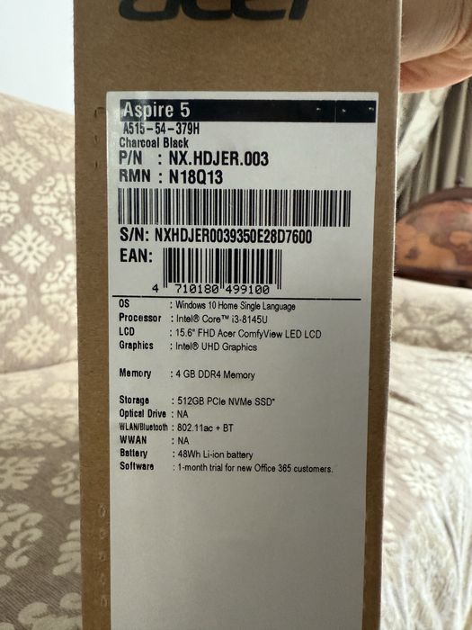 Ноутбук Acer aspire 5, charcoal black