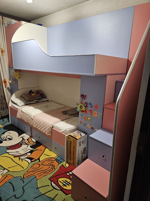 Dormitor copii, paturi supraetajate, puțin utilizat