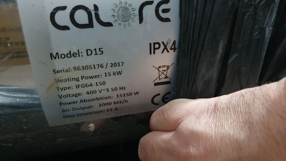 Tun caldura electric D15i CALORE 15kW tensiune 400V inox aeroterma