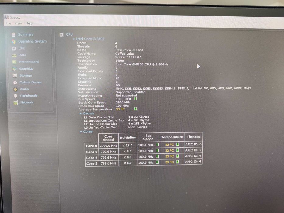 Процесор Intel core i3-8100 LGA1151 4 cores 3,60GHz