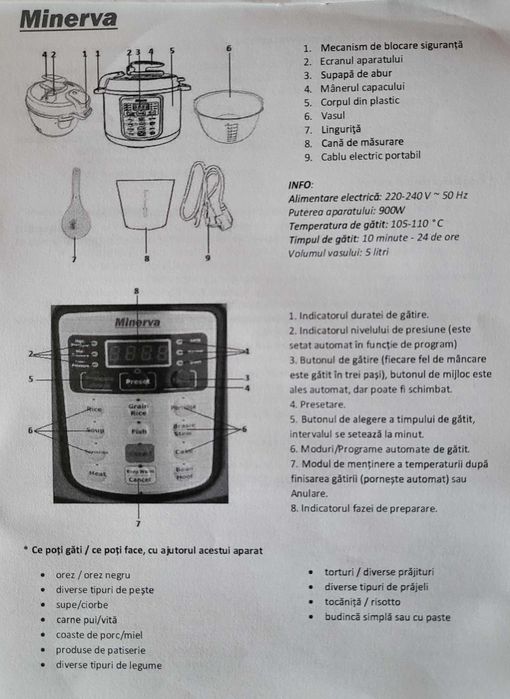 Multicooker Minerva Experience D511, 900 W, 5l, rosu.