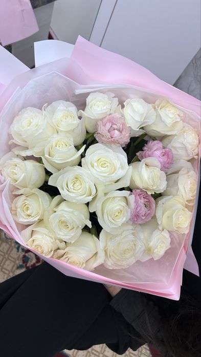 цветы свежые 21 шт роза шымкент !