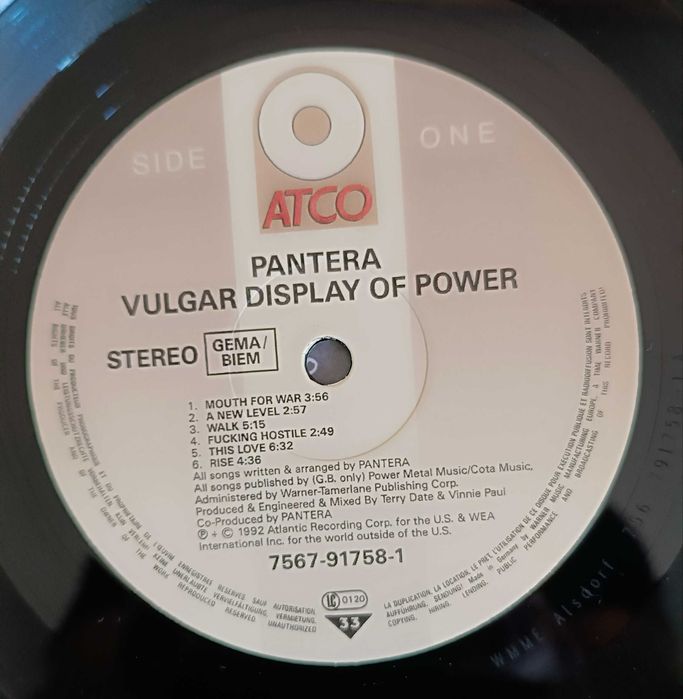 Грамофонна плоча PANTERA - Vulgar Display Of Power