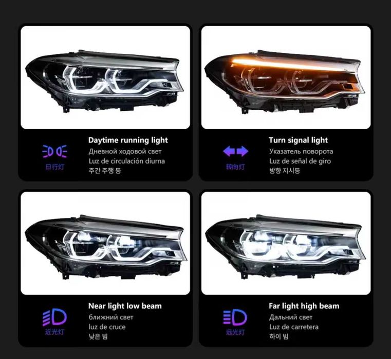 Лед Фарове  BMW G30 
2017-2020 LED 525i 530i 535i G38 F9O Farove БМВ