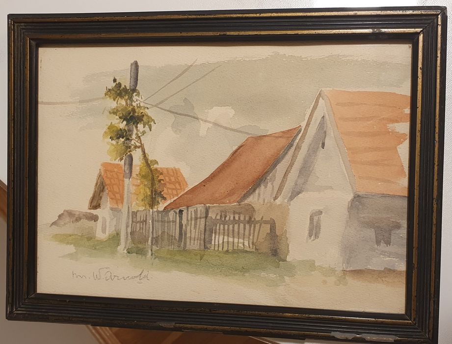 Tablou acuarelă semnat M. W. Arnold