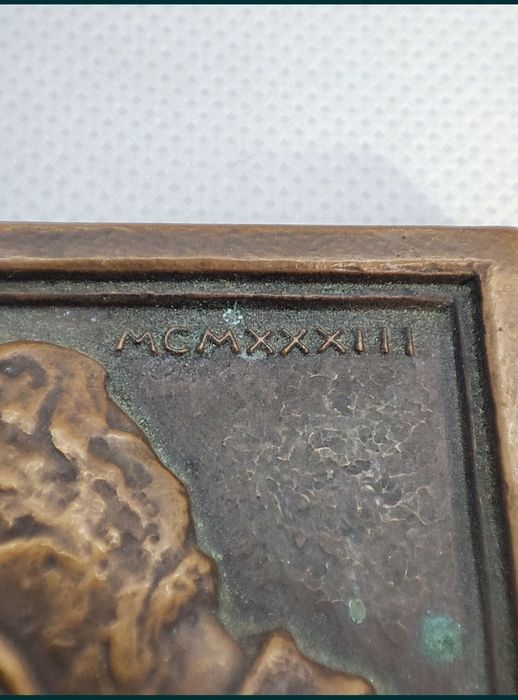 Plachetă Bronz 1933 Prof. Dr. Ion Cantacuzino Gravură André Lavrillier