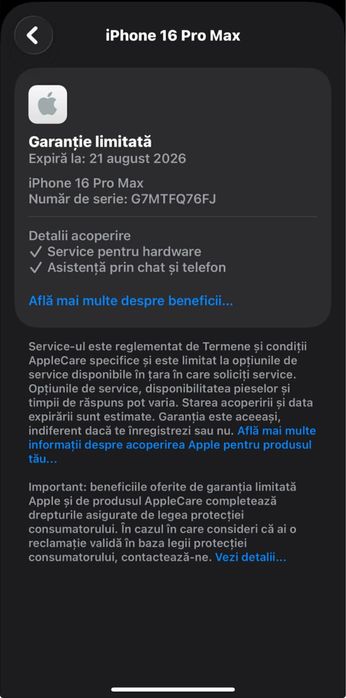 Vând /schimb Iphone 16 pro max cu 100% baterie  17 pro max