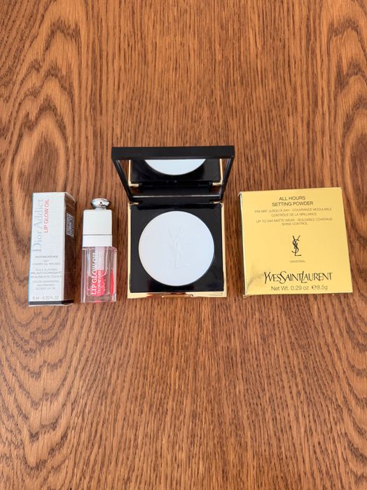 Ysl сетинг пудра + Dior lip glow oil