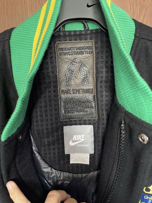 L Яке Nike Brasil Бразилия Destroyer Varsity Leather Jacket Brazil NBA