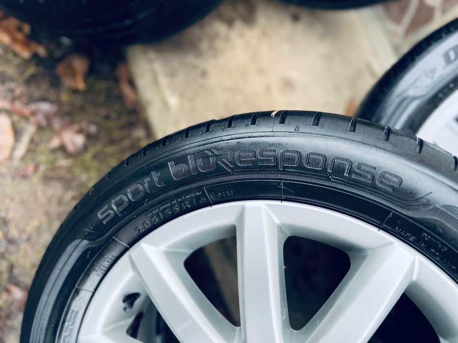 Jante aliaj R16 VW cu anvelope Dunlop 205/55 R16